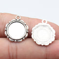 Round Cabochon Settings with Loop in Two Antique Finishes view 1