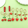 Strawberry, Cherry and Orange Charm Keychains in 30 Pictured Variations for Bags and Keys view 3