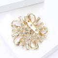 Pearl Floral Brooch with Sculpted Gold or Silver Scrolls view 3