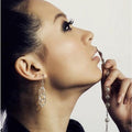 Gold Silver and Gunmetal Twisted Ribbon Drop Earrings view 2