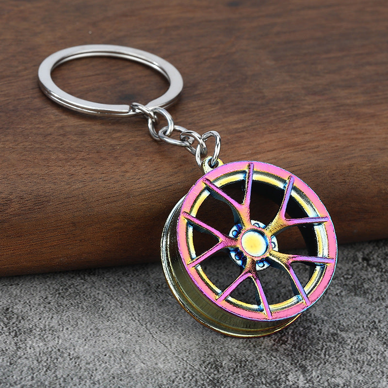 Auto Parts Metal Keychain Turbo Gear Wheel Brake Disc Caliper Charm