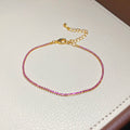 Gold Tone Square Crystal Tennis Bracelets Green Or Magenta view 7