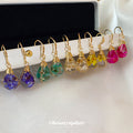 Pressed Flower Teardrop Hook Earrings in Five Colors view 3
