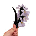 Fabric Flower Cascade Black Claw Hair Clips Pink White Purple view 5
