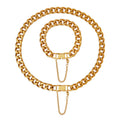 Thick Cuban Curb Chain Necklace Bracelet Box Clasp Gold Steel view 5