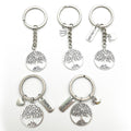 Metal Tree Of Life Keychains With Heart And Word Charms, 5 Styles view 5