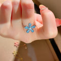 Adjustable Chain Flower Crystal Rings Four Color Styles view 3