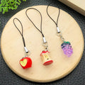 Tangerine and Strawberry Fruit Phone Strap Charms, 2 Styles view 4