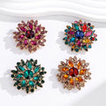 Red Flower Crystal Eight Designs Metal Brooch Pin for Jackets and Lapels view 5