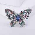 Openwork Rhinestone Butterfly Brooch Pear Center Four Colors view 9