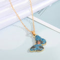 Gold Tone Patterned Butterfly Pendant Necklaces in Four Designs view 2