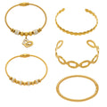Crystal Geometric Bangle Collection in Gold and Silver Tone view 5