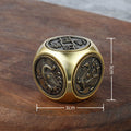 Brass Mythical Beast Rotating Cube Fidget Keychain Chinese Style Ornament