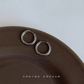 Silver-Tone Round Plain Huggie Hoop Earrings Multi Sizes view 10