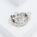 Silver Tone Curled Lizard Brooch with Iridescent Inlay view 4