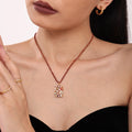 Gold Flower Zircon Pendant Natural Stone Bead Necklace view 3