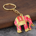 Gold Tone Metal Elephant Keychain With Color Accents, Five Styles view 7