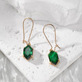 Hexagon Geometric Crystal Dangle Earrings Gold Hooks 5 Colors view 6