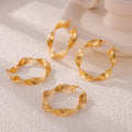 Twisted Mesh Texture Hoop Earrings Gold Or Steel Finish view 1