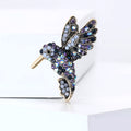 Antique Gold Rhinestone Hummingbird Brooch Four Colors view 3