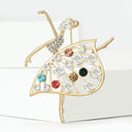 Dancing Woman Silhouette Brooch with Multicolor Crystals view 2