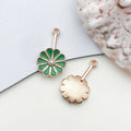 Green Enamel Zinc Alloy Cherry Blossom Flower Charm Pendant for DIY Earrings Hair Accessories