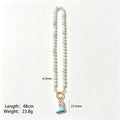 Pastel Round Bead Necklace With Painted Cowboy Boot Charm view 9