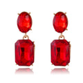 Aqua Black Square Geometric Crystal Five Designs Metal Dangle Earrings view 8