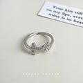 Silver Tone Sculpted Rose Flower And Leaf Open Adjustable Ring view 3