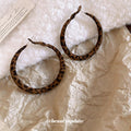 Brown Leopard Flocked Hoop Earrings in Round and Diamond Shapes view 4