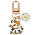 Calico Cat and White Daisy Enamel Clip Keychain Eight-Style Collection view 5