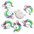 Rainbow Unicorn Head Enamel Charm Collection for Jewelry Making view 4