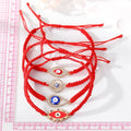 Gold Tone Crystal Evil Eye Adjustable Red Cord Bracelets in Eight Designs view 4