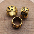 Antique Gold Irregular Pattern Extra Large Hole Metal Bead view 2