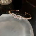 Butterfly Crystal Open Bangle In Silver Tone Or Gold Tone view 7