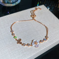 Cat-Eye Flower Stone Chain Bracelets Four Metal Styles view 9
