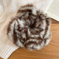 Fluffy Faux Fur Scrunchie Hair Ties Five Mottled Colors view 8