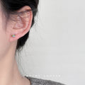 Mini Gold Iridescent Glass Butterfly Star Stud Earrings view 2