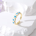 Gold Tone Open Band Evil Eye Adjustable Rings in Seven Styles view 7