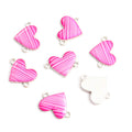 Striped Heart Two Loop Connector Charms in 12 Styles view 3