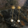 Gold-Tone Seashell Pearl Drop Earrings Stud Clip Styles view 1