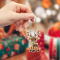 Cartoon Reindeer Acrylic Keychain Ball Chain Flat Charm view 3