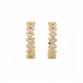 Geometric Crystal Hoop Earrings in Gold and Silver Tone view 5