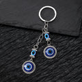 Silver Tone Hamsa Heart and Evil Eye Split Ring Keychains view 9