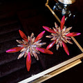 Pink Crystal Starburst Statement Stud Earrings Decorative Jewelry view 2