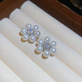 White Pearl Like Cluster Stud Earrings Statement Fashion Jewelry view 6