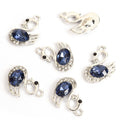 Faceted Crystal Swan Metal Pendant Charms in 14 Color Styles view 4