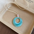 Colorful Geometric Pendant Cord Necklaces in Nine Designs view 2