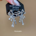 Pearl Bow Necklace Crystal Earrings Mixed 4 Styles view 4