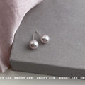 Gray Rose Pearl Like Round Stud Earrings In Five Graduated Sizes view 7